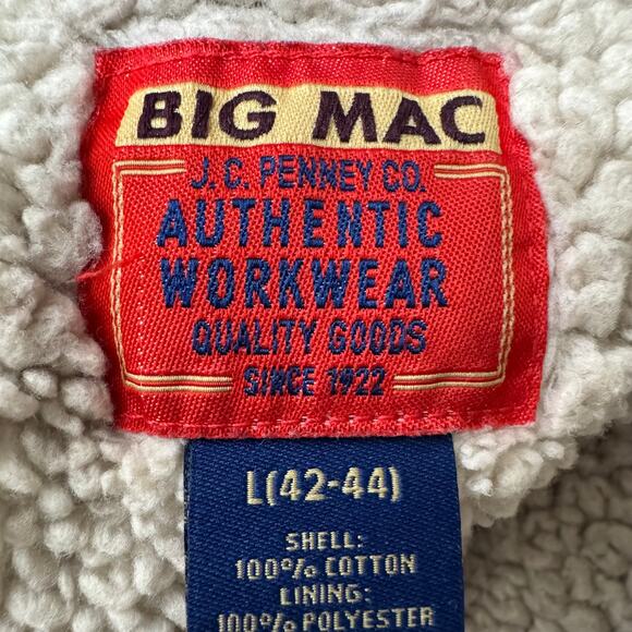 Big Mac JCPenney Fleece Plaid Snap Work Jacket Mens L Vintage Preppy - Picture 4 of 7